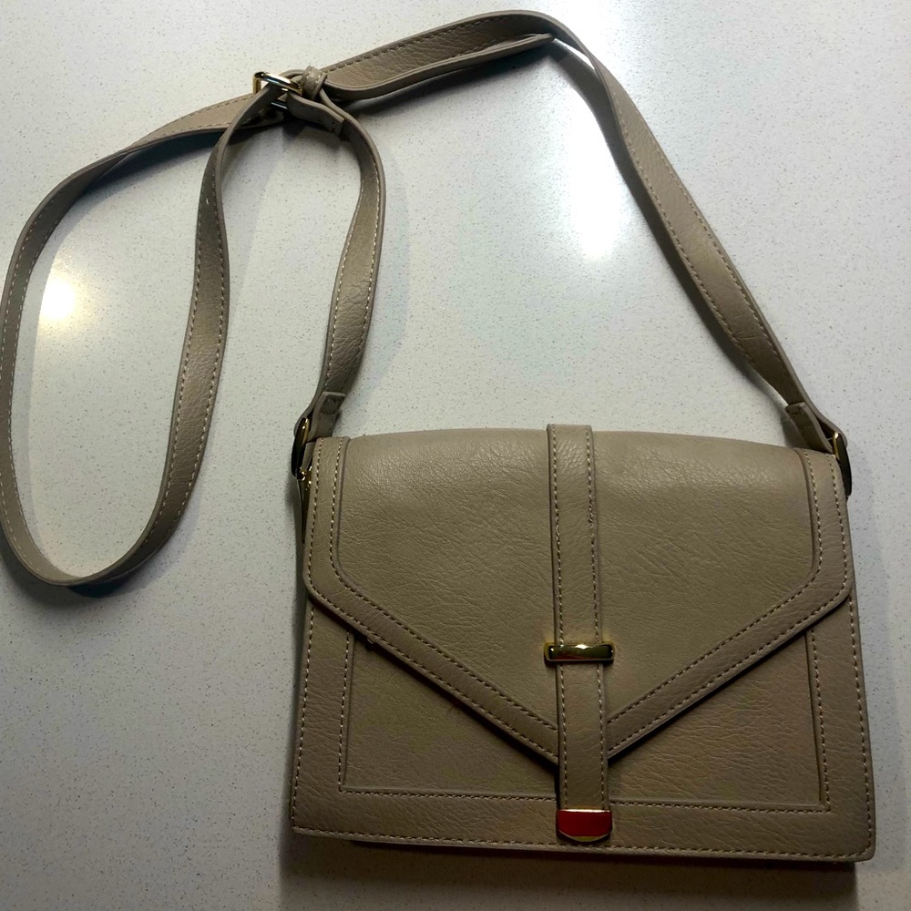 Nude cross body bag